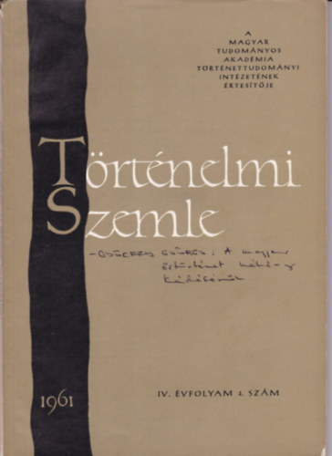 Molnr Erik - Trtnelmi Szemle (IV. vf. 4. szm 1961)