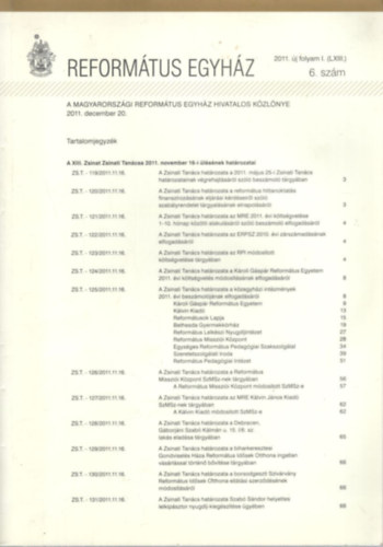 Reformtus egyhz 2011. j folyam 6. szm