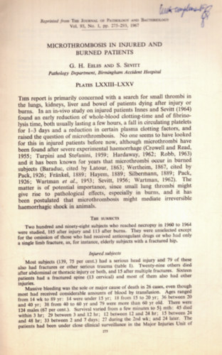 S. Sevitt G. H. Eeles - Microthrombosis iin injured and burned patients (dedik�lt)