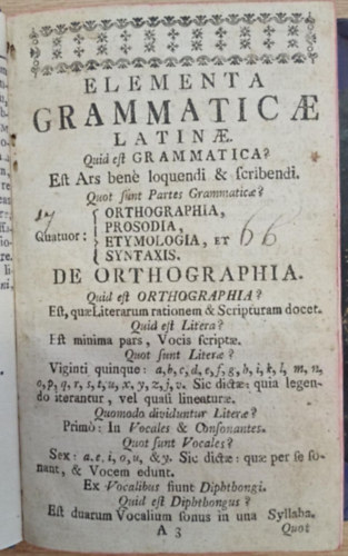 Moln�r G�bor - Elementa Grammaticae Latinae (1790)