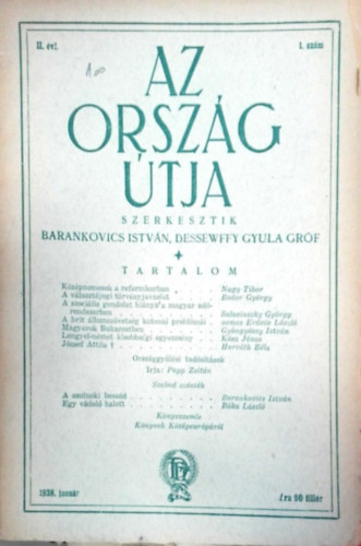 Az orszg tja  II. vf. 1. szm (1938. janur)