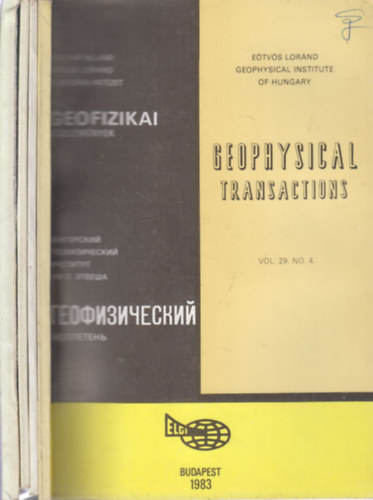 Sz. Kilnyi va  (szerk.) - Geofizikai Kzlemnyek - Geophysical Transactions Vol. 29/1-4.