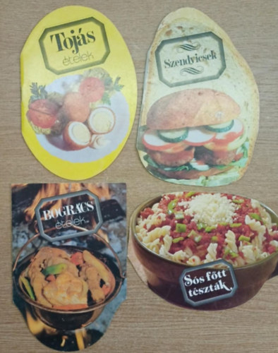 4 db szak�cs f�zet: Bogr�cs �telek - Toj�s �telek - S�s f�tt t�szt�k - Szendvicsek