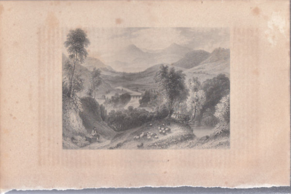 Thal Von Llangollen - Wales (28�18cm lapm�ret� eredeti ac�lmetszet, 1860-as �vek)