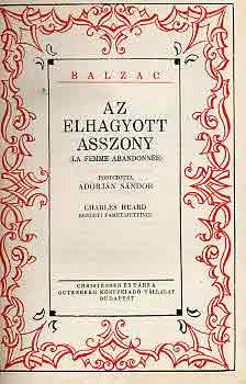 Honor� de Balzac - Az elhagyott asszony