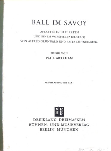 Paul Abraham - Ball im savoy