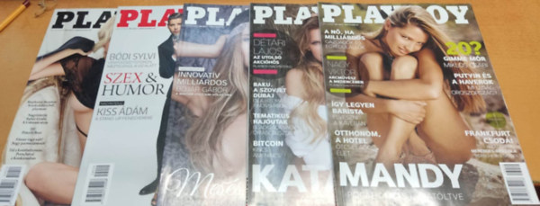Playboy Press - 5 db Playboy magazin (szrvnyszmok, sorszmok a termklapon, sajt fot)