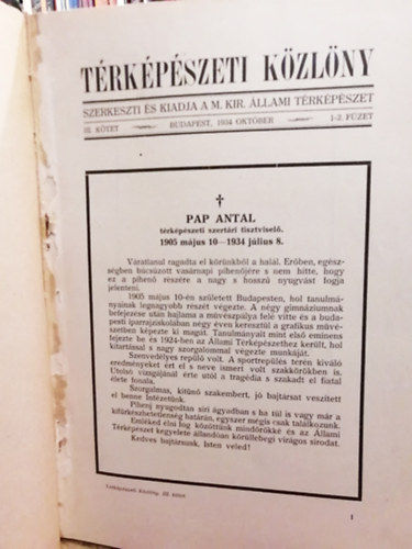 Dr. Moln�r L�szl�  (felel�s szerk.) - T�rk�p�szeti K�zl�ny  III. k�tet 1-4. f�zet (1934. okt�ber - 1935. augusztus) - IV. k�tet 1-4 f�zet (1936. december - 1937. december)