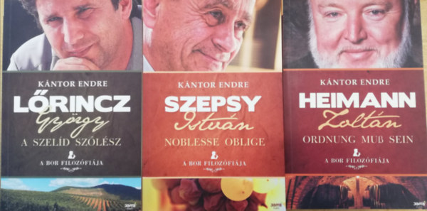 3 kötet az A bor filozófiája sorozatból ( Lőrincz György , Szepsy István Heimann Zoltán ),