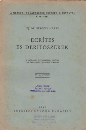 Ifj. Dr. Bercely Harry - Derts s dertszerek