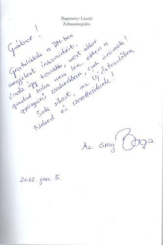 Bagaméry László - Zuhanórepülés - dedikált