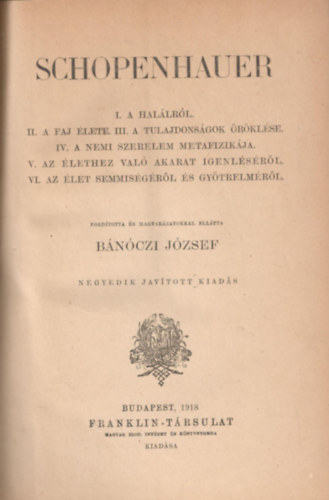 Franklin-T�rsulat - Schopenhauer (B�n�czi)