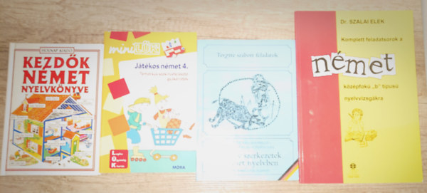 4 kiadv�ny n�met�l tanul� gyerekeknek: Kezd�k n�met nyelvk�nyve, J�t�kos n�met 4. (miniL�K), Infinit�v szerkezetek a n�met nyelvben, Komplett feladatsorok a n�met k�z�pfok� B nyelvvizsg�kra