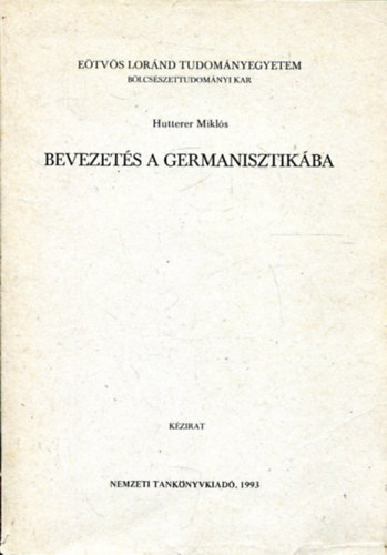 Hutterer Mikls - Bevezets a germanisztikba