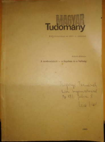 Kulcs�r K�lm�n - A moderniz�ci� - a fogalom �s a val�s�g