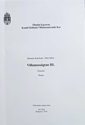 Dn Gbor Demeter Krolyn - Villamossgtan III. - tmutat