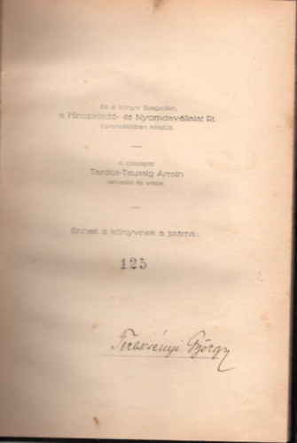 Terescs�nyi Gy�rgy - D�lib�b - Uj versek - sz�mozott, dedik�lt