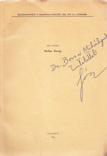 Ss Endre - Stefan Zweig (Dediklt)