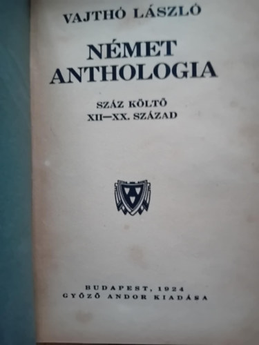 Vajthó László - Német anthologia - Száz költő XII-XX. század