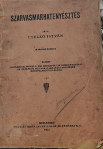 Cselkó István - Szarvasmarhatenyésztés