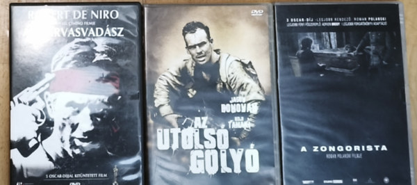 3db háborús dráma DVD - A zongorista, Az utolsó golyó, A szarvasvadász