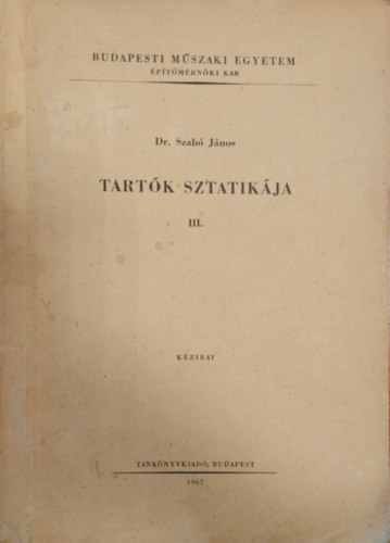 Dr. Szab Jnos - tartk statikjaIII.