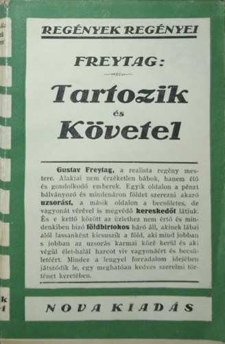 Gustav Freytag - Tartozik �s k�vetel I-III.