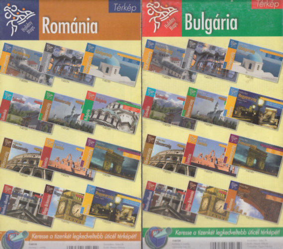5 db. Holiday Maps orszgtrkp (Romnia + Bulgria + Franciaorszg + Spanyolorszg + Nagy-Britannia)