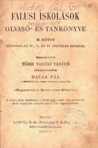 Havas Pl  (szerk.) - Falusi iskolsok olvas- s tanknyve II. ktet (1908)