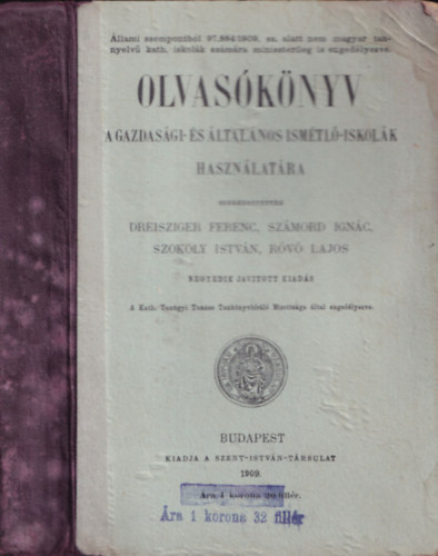 Dreisziger-Számord-Szokoly-Róvó - Olvasókönyv a gazdasági- és általános ismétlő-iskolák használatára