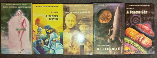 C. S. Lewis, Vlagyimir Szavcsenko, Kasz�s Istv�n Kasztovszky B�la, Ap�ti Mikl�s Massimo Bontempelli - (5db) Kozmosz Fantasztikus K�nyvek k�nyvcsomag: Kaland a panzi�ban / A csendes bolyg� / Monomah sapk�ja / K�tszem�lyes vil�g - A felder�t� / A fekete g�n