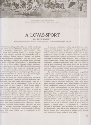Lovik Károly - A lovas-sport (Századok legendái)