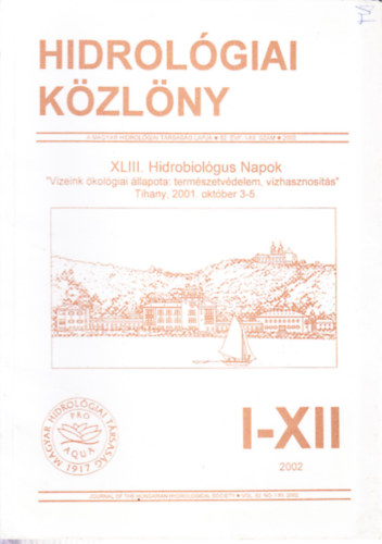 Hidrolgiai kzlny 2002. (Klnszm)- XLIII. Hidrobiolgus Napok