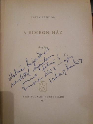 Tatay S�ndor - A Simeon-h�z