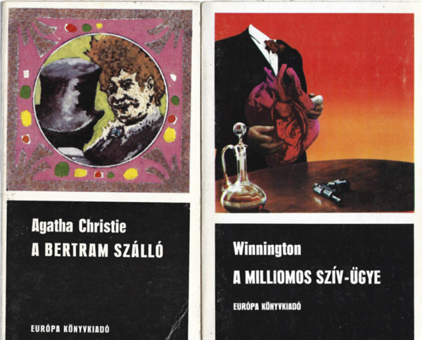 2 db könyv, Winnington: A milliomos szív-ügye, Agatha Christie: A Bertram szálló