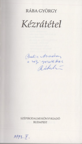 R�ba Gy�rgy - K�zr�t�tel (Dedik�lt)