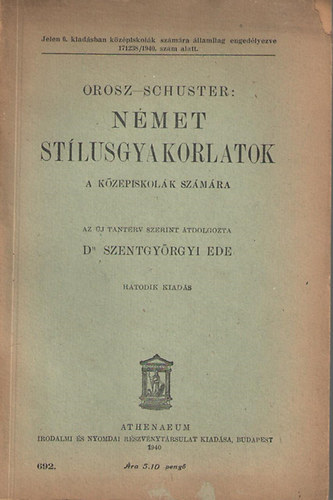 Orosz-Schuster - Nmet stlusgyakorlatok a kzpiskolk szmra