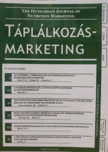 Szakly Zoltn - Tpllkozsmarketing - VI. vfolyam, 1. szm 2019