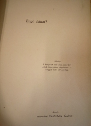 Mesterh�zy Gedeon - El�gi�k- B�g� b�nat