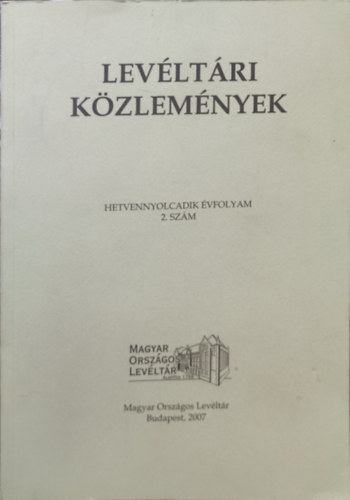 Lev�lt�ri k�zlem�nyek hetvennyolcadik �vfolyam 2. sz�m