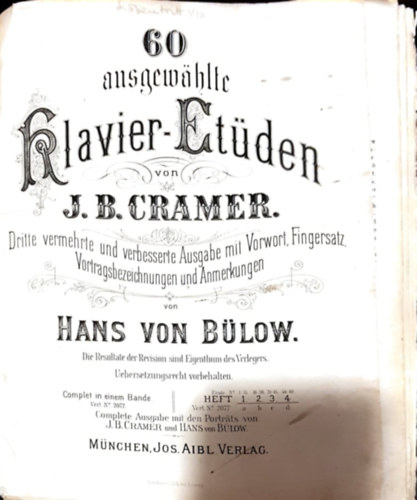 J. B. Cramer - 60 ausgewhlte Klavier Etden