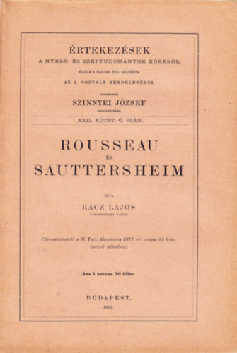 Rácz Lajos - Rousseau és Sauttersheim