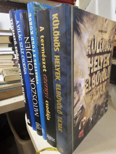 Reader's Digest Association - 6db album, K�NYVMENT� AJ�NLAT: K�l�n�s helyek, elb�v�l� t�jak+ A term�szet ezernyi csod�ja+ Vonattal a F�ld k�r�l+ M�toszok f�ldj�n+ A vil�g sz�z csod�ja+ Teremt� er�k, puszt�t� elemek