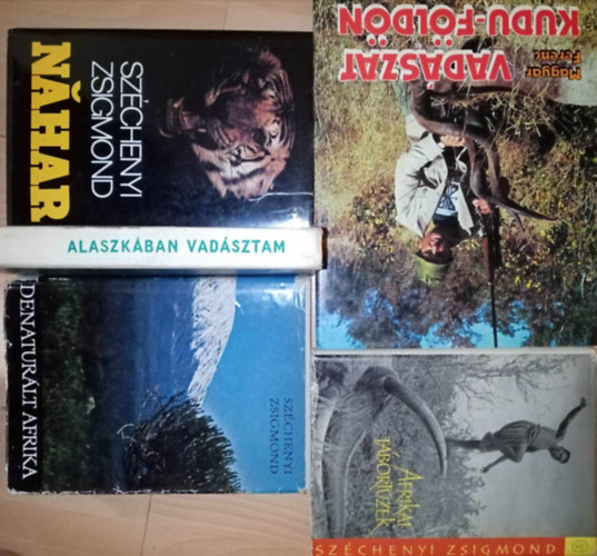 Magyar Ferenc Szchenyi Zsigmond - Vadszati knyvcsomag (5 ktet) Alaszkban vadsztam - VADSZNAPL 1935. AUGUSZTUS-OKTBER / Afrikai tbortzek - VADSZNAPL-KIVONATOK 1932-1934. / Denaturlt Afrika - FELESGEMMEL A FEKETE FLDRSZEN / Nhar - INDIAI TINAPL / V