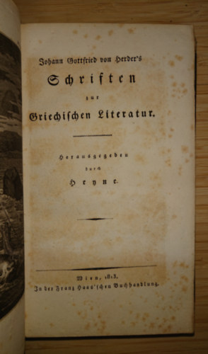 Johann Gottfried Herder - Johann Gottfried von Herder's Schriften zur griechischen Literatur