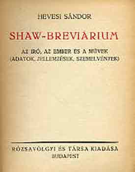 Hevesi Sándor - Shaw-Breviárium
