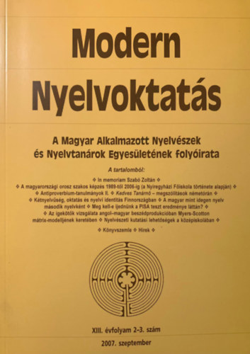 Modern Nyelvoktats 2007. szeptember - XIII. vfolyam 2-3. szm