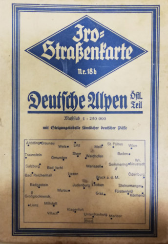 Jro-Straenkarte Nr. 18 b. - Deutsche Alpen, stl. Teil - Mit Steigungstabelle smtlicher deutscher Psse