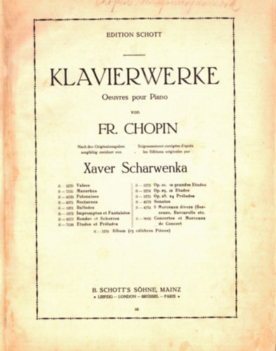 Fr. Chopin - Fr. Chopin: Klavierwerke (Zongoramvek)