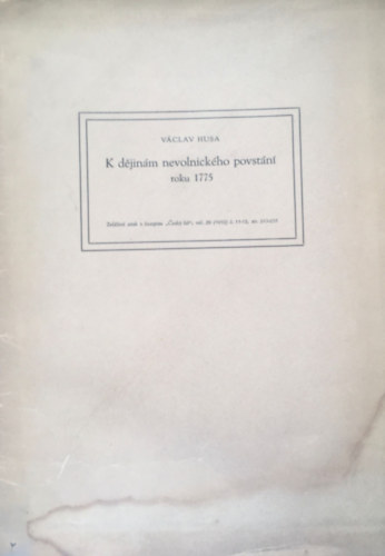 V�clav Husa - K d�jin�m nevolnick�ho povst�n� roku 1775